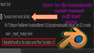 How to fix traceback most recent call last error No Module Name Found Error Fix It