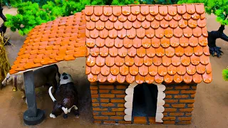DIY Mini Bricks House With Cowshed Construction Science Project