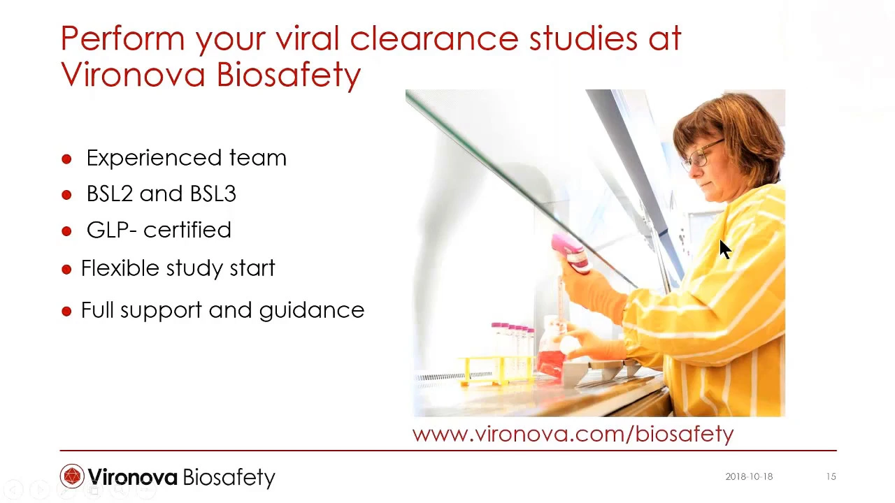 Key considerations in viral clearance testing - Vironova Biosafety