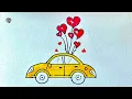 Simple Love Journey Drawing | Easy Romantic Car Art Step by Step