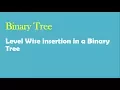 Binary Tree - level wise insertion in a binary tree