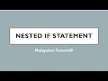 Nested If statement C programming language IF ELSE Malayalam Tutorial