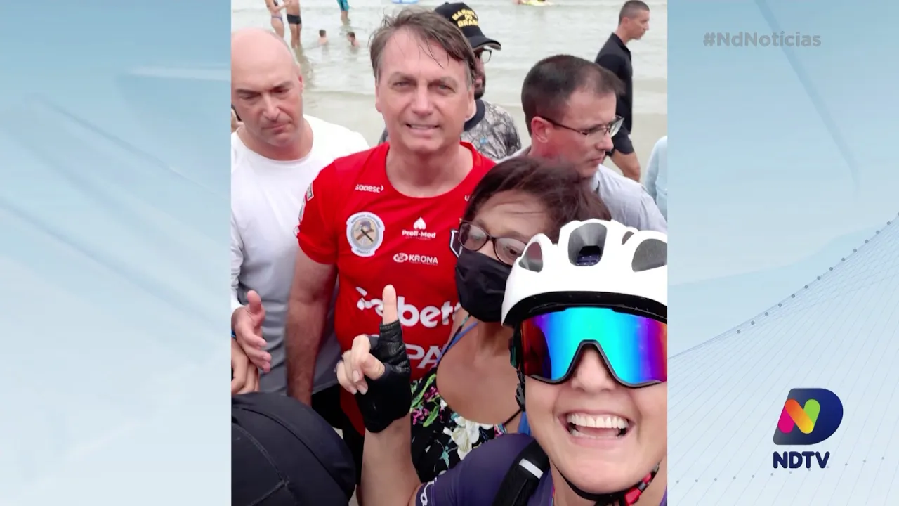Presidente Jair Bolsonaro aproveita férias em Santa Catarina