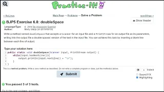 Java Practice It 6 8 doubleSpace file processing scanner while loop Print Stream