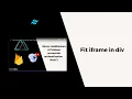 How to fit an iframe in a div element iframe with custom width custom iframe container