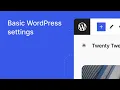 Basic WordPress settings