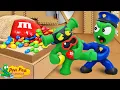 Download Lagu Pea Pea Atrapa al Ladrón en el Banco de Cartón👮 ♂️ Dibujos Animados para Niños MP3