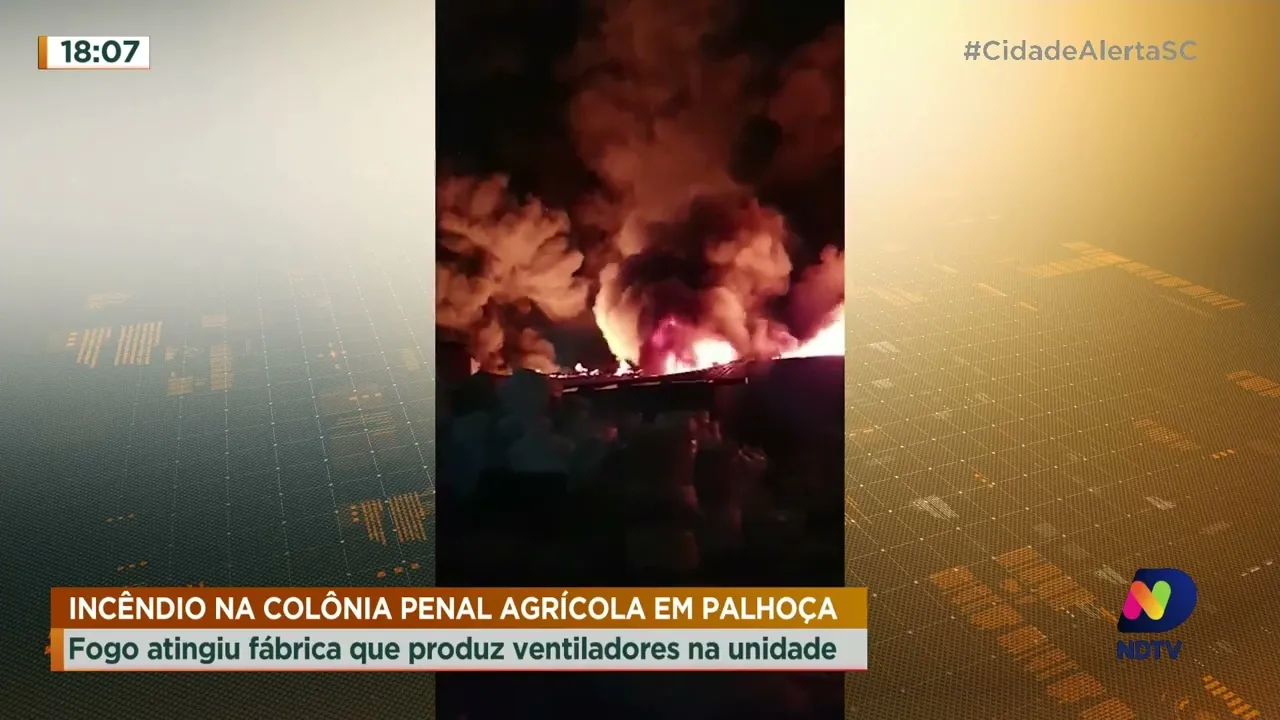 Incêndio atinge fábrica que produz ventiladores dentro da colônia penal agrícola