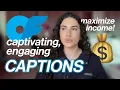 How to Write CAPTIONS on ONLYFANS to maximize income