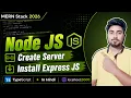 How to Create Node js Server Install Express js Express Server MERN Stack 2026 Hindi