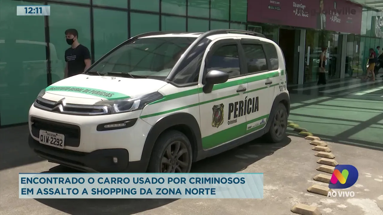 Encontrado o carro usado por criminosos em assalto a shopping da zona norte