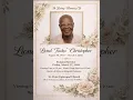 In Loving Memory Of Lionel Tucka Christopher