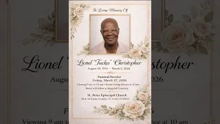 In Loving Memory Of Lionel Tucka Christopher