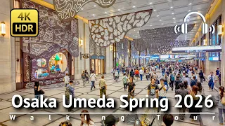 Japan - Sunday Walk Around Osaka Umeda Spring 2026 Walking Tour Binaural