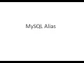 MySQL-Alias