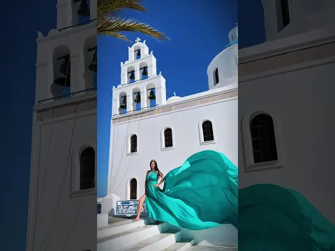 Santorini FlyingDress Photoshoot in Oia #shorts