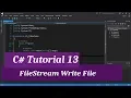 C Intermediate I Tutorial 13 - FileStream Write File