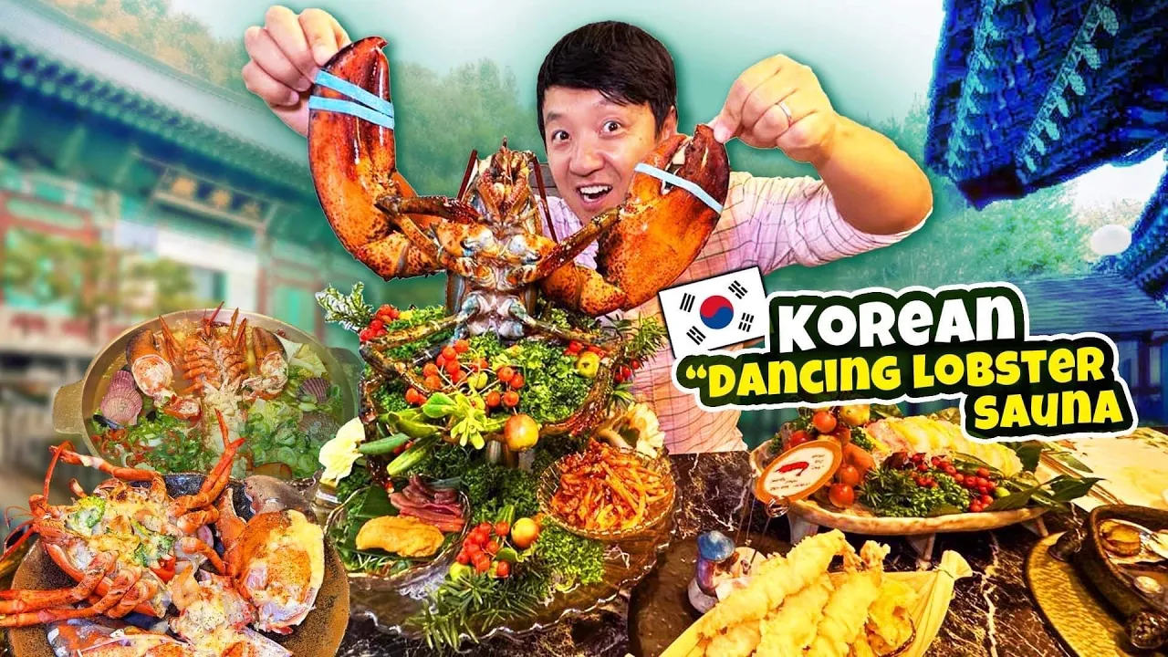 Korean Dancing Lobster SAUNA & Jumbo LOBSTER RAMEN in Seoul South Korea