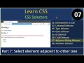 CSS Selectors Part 7 - Adjacent Sibling Selector CSS Tutorials