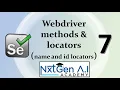 Selenium Tutorials for Beginners 7 Webdriver methods and locators name and id locators
