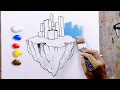 Download Lagu How to Paint Floating City in Acrylics / Time-lapse / JMLisondra