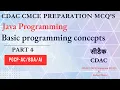 CDAC Java Programming CMCE Preparation MCQ s Basic programming concepts Part 4
