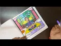 Yoga girl colouring for relaxation calmness
