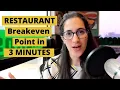 CALCULATE Restaurant Break-Even Point in LESS than 5 minutes