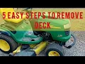 How To John Deere L130 Deck Removal EASY