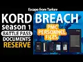 EFT KORD BREACH All Season 1 battlepass Documents PMC Personnel Files on Reserve