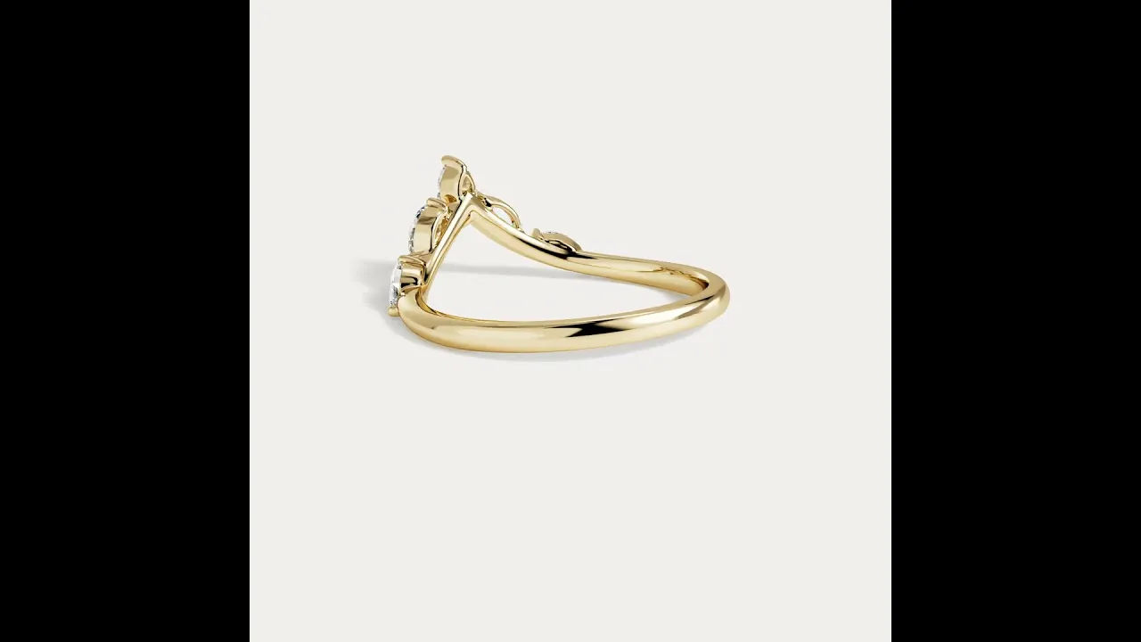 Marquise V-Contour Five-Stone Lab-Grown Diamond Wedding Band