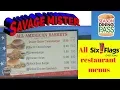 Six Flags over Texas all food location menus SEE DESCRIPTION for list