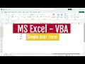 MS Excel VBA - Simple User Form Tagalog Tutorial