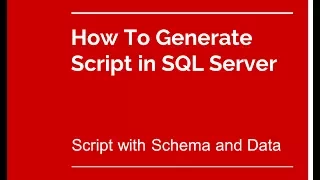 How to Generate Script in SQL Server 2014 with Data