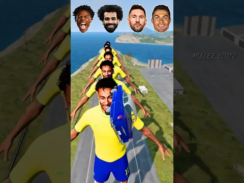 π Ronaldo vs Messi vs Sala vs I show speed vs Neymar Characters #beamngdrive #usa