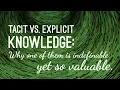 The Observer Tacit vs Explicit Knowledge Why one of them is indefinable yet so valuable