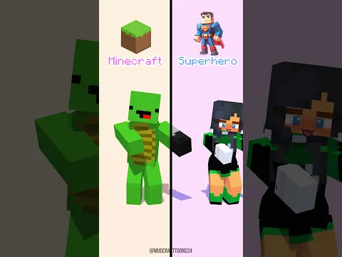 Minecraft to Superhero Dance Challenge Toca Toca🦸🤯🏋️ - Minecraft Animation #maizen #minecraft #fypシ