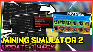 UPDATE 3 Roblox Mining Simulator 2 Script GUI Hack Auto Farm Open Eggs Rebirth PASTEBIN