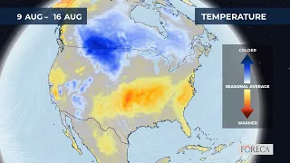 Monthly temperature forecast for the USA 2026