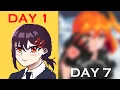 I Tried Learning Pixel Art in 7 DAYS Art Challenge ANIME GIRL EDITION