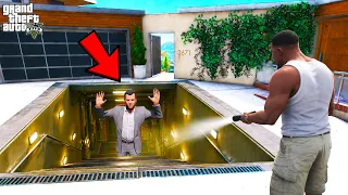 Franklin Discovers Michael’s Secret Bunker Under His House in GTA 5 | SHINCHAN and CHOP
