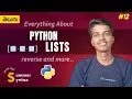Python Series Part-12 Python Lists in Telugu Python Lists Tutorial for Beginners Telugu