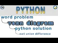 Venn Diagram Python Learn how to solve a word problem Sets