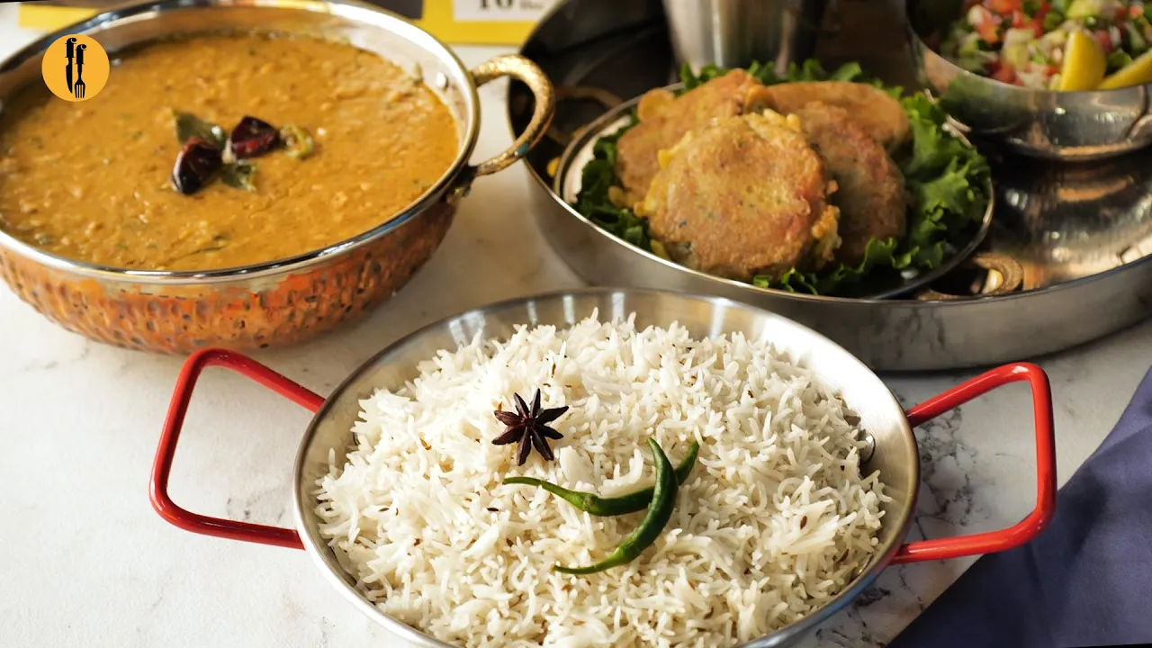 Dhaba Style Daal Chawal with Shami Kabab Recipe by Food Fusion