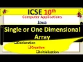 ICSE 10th Computer Application Single Dimensional or 1 D Arrays in java