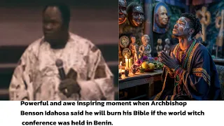 benson idahosa i told them i will burn my bible if this happens video youtube gospel usa