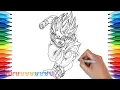 How to Draw Super Saiyan Goku Dragon Ball Drawing Coloring Pages for Kids