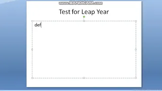 Test for leap year in python