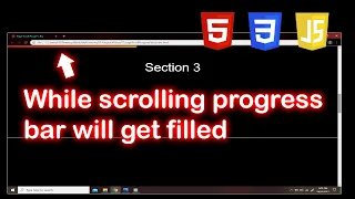 Make a progress bar that get filled while scrolling down the website HTML CSS and JavaScript