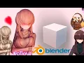 Kakure in Blender from 100kanojo Anime 100 brides music